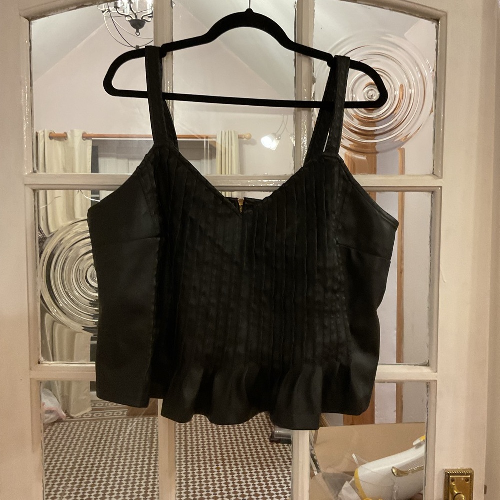 Black Faux Leather Top